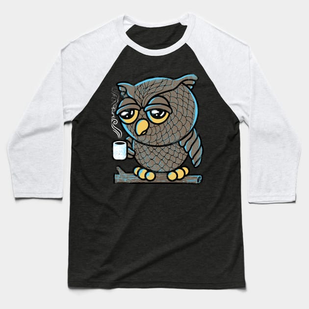 Owl I Want is Coffee Baseball T-Shirt by qetza